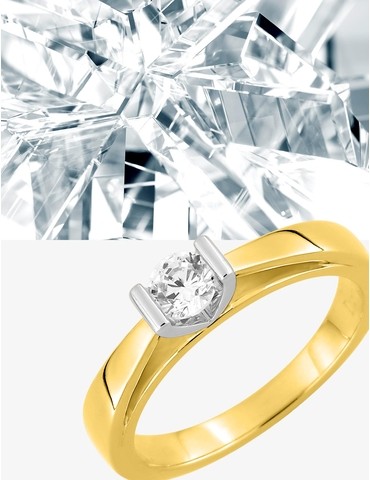 Bague solitaire en or jaune...