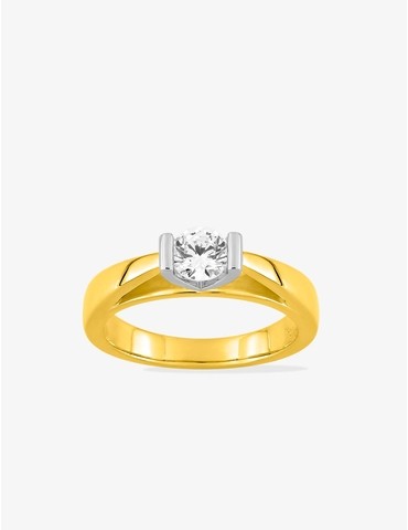 Bague solitaire en or jaune...