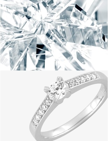 Bague solitaire accompagnée...