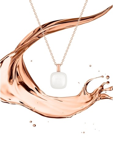 Collier pendentif or rose...
