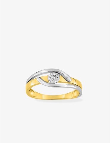 Bague solitaire bicolore or...