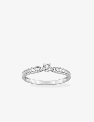 Bague solitaire accompagné...
