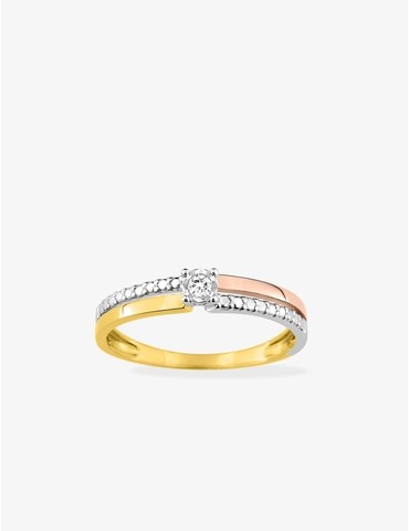 Bague solitaire accompagné...
