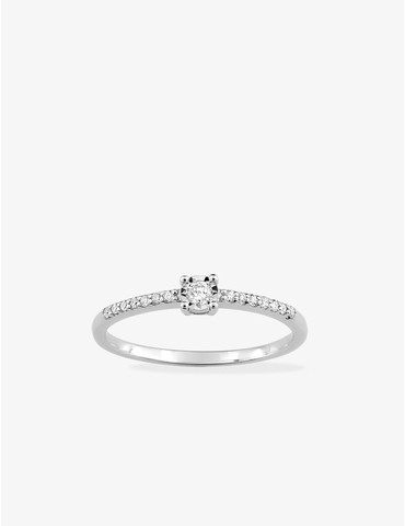 Bague solitaire accompagné...