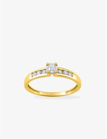 Bague solitaire accompagné...