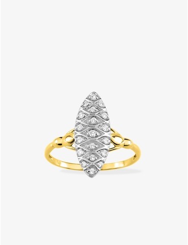 Bague marquise or 375‰ et...