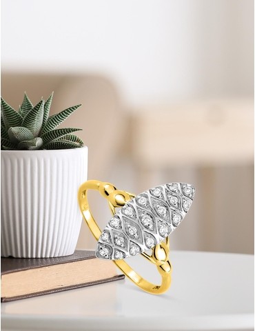 Bague marquise or 375‰ et...