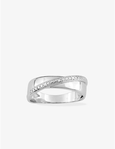 Bague or blanc 375‰ rhodié...