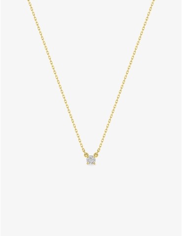 Collier solitaire or jaune...