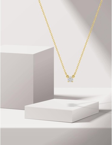 Collier solitaire or jaune...