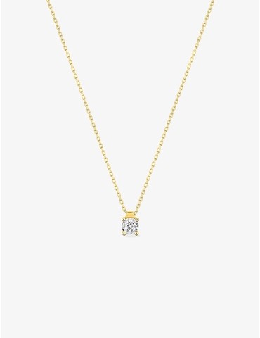 Collier solitaire or jaune...