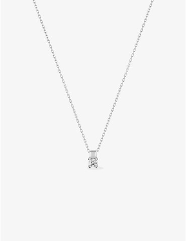 Collier solitaire or blanc...