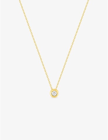 Collier solitaire or jaune...