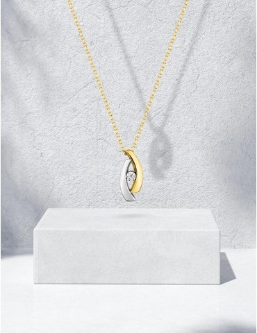 Collier or jaune bicolore...