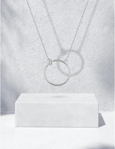 Collier cercle or blanc...