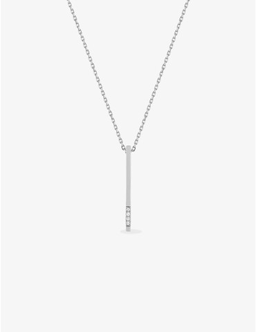 Collier baguette or blanc...