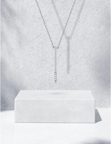 Collier baguette or blanc...