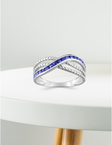 Bague enlacement or blanc...