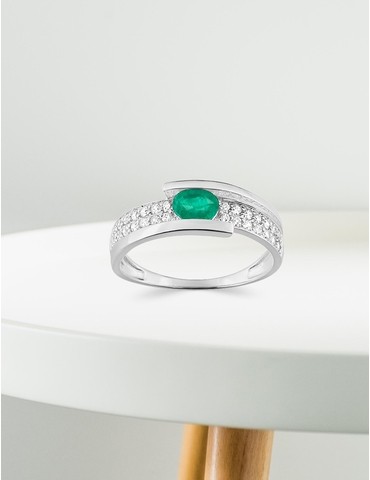 Bague or blanc 375‰,...