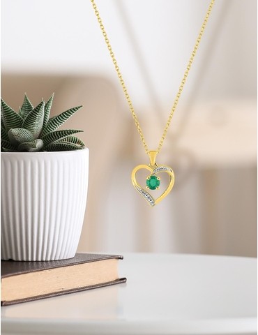 Collier cœur or jaune 375‰,...