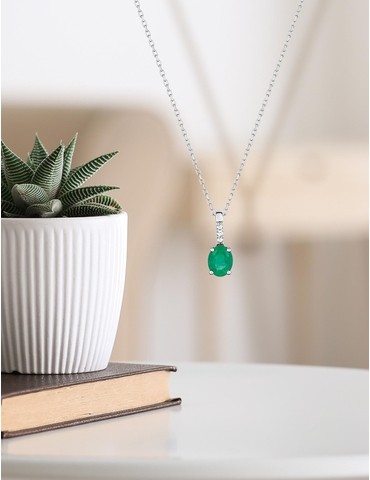 Collier goutte or blanc...