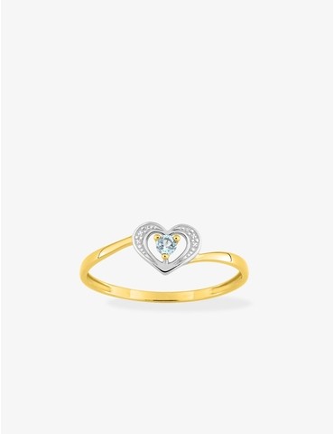 Bague cœur bicolore or...