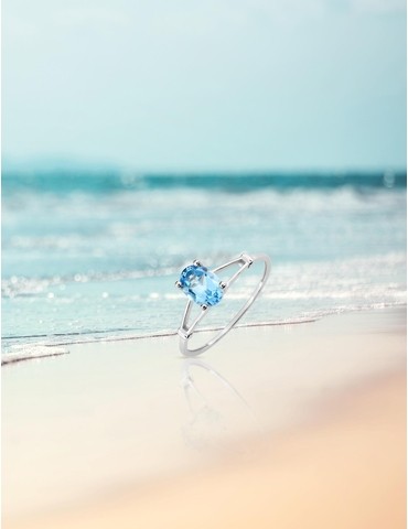 Bague fine or blanc 375‰,...
