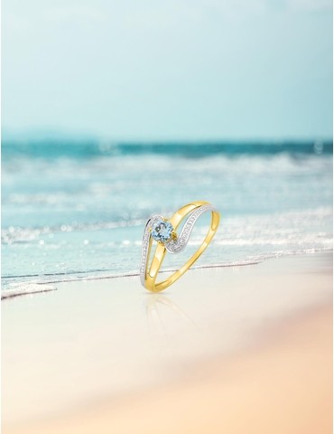 Bague bicolore or 375‰,...