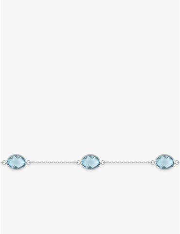 Bracelet or blanc 375‰, topaze
