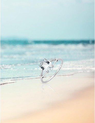 Bague or blanc 375‰,...