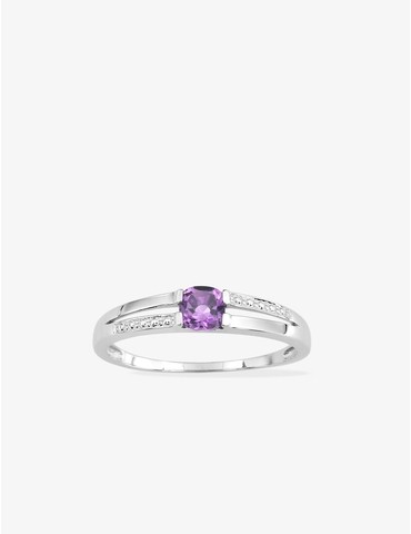 Bague or blanc 375‰, améthyste