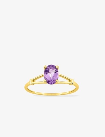 Bague or jaune 375‰, améthyste