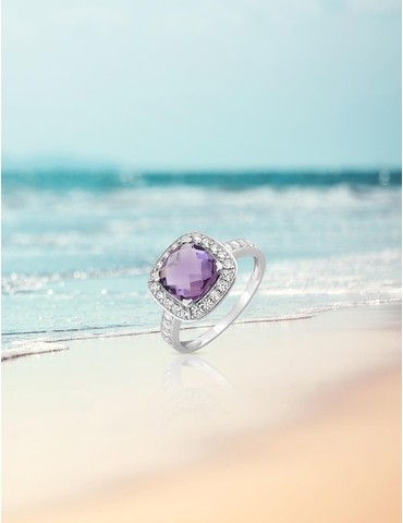 Bague or blanc 375‰,...