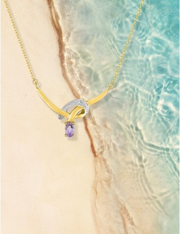 Collier or jaune 375‰,...