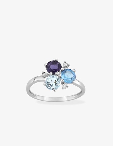Bague or blanc 375‰,...