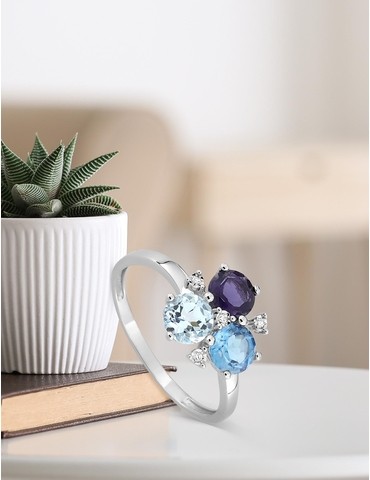Bague or blanc 375‰,...
