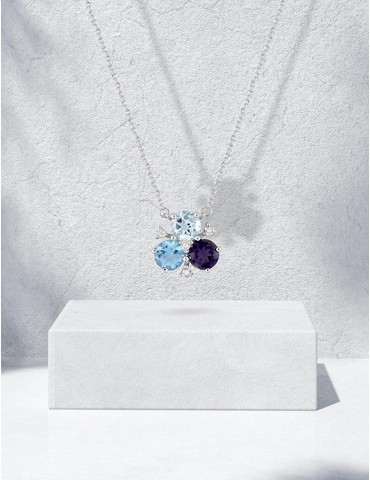 Collier or blanc 375‰,...