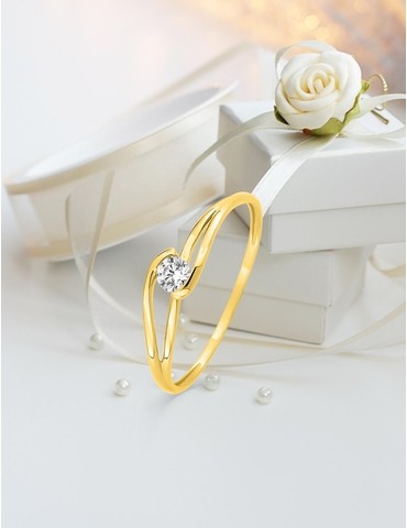 Bague solitaire or jaune...