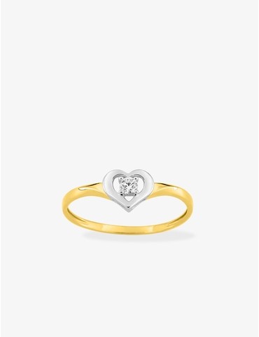 Bague solitaire motif cœur...