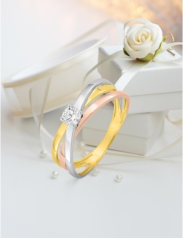 Bague solitaire 3 ors 375‰...