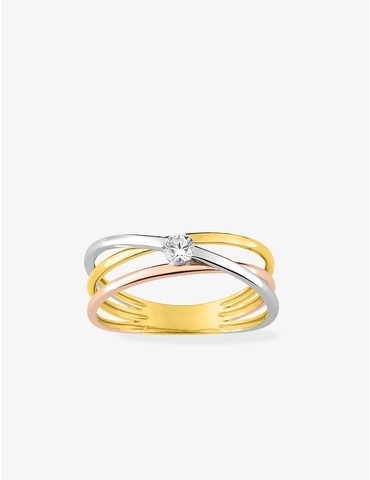 Bague solitaire fantaisie 3...