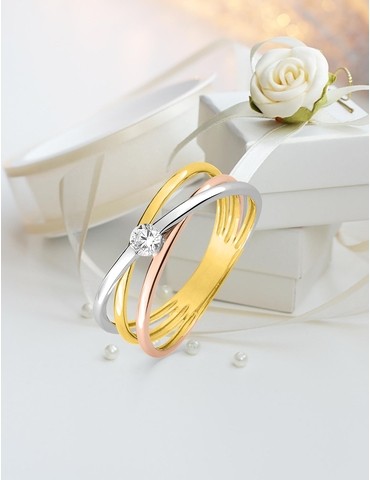 Bague solitaire fantaisie 3...