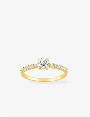 Bague solitaire accompagné...