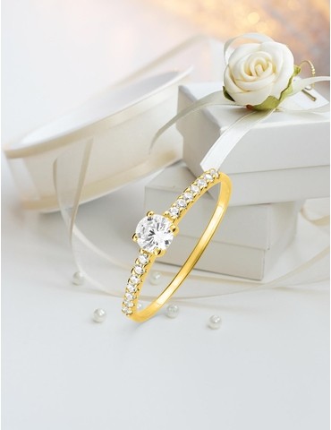 Bague solitaire accompagné...