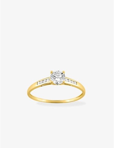 Bague solitaire accompagné...