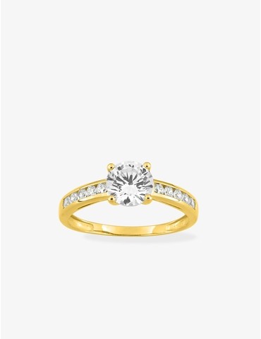 Bague solitaire accompagné...