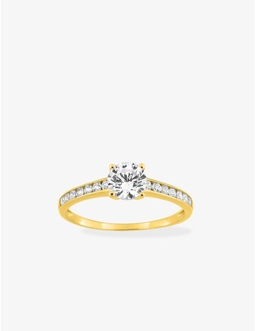 Bague solitaire accompagné...