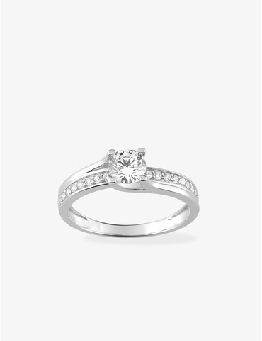 Bague solitaire accompagné...