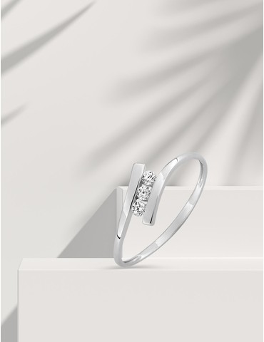 Bague trilogie or blanc 375...