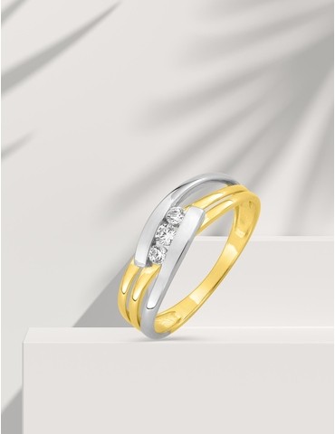 Bague trilogie bicolore or...